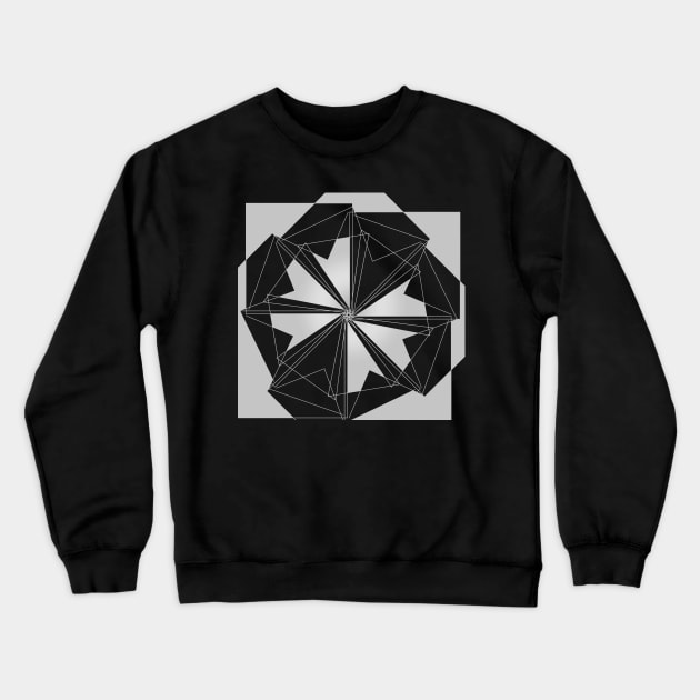 Mandala Geometric black and white linear flower Crewneck Sweatshirt by soycarola
